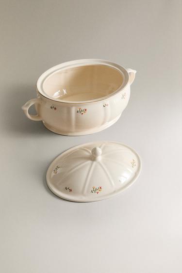SOUPIÈRE PORCELAINE FLORALE - Crème de Zara - Image 1