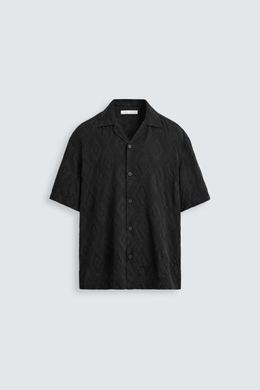 CAMISA JACQUARD GEOMÉTRICO - Negro de Zara