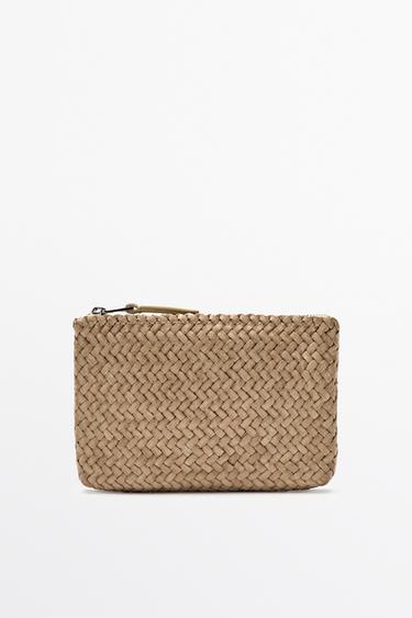 Zara Braided nappa leather pouch bag - Ecru - Image 0
