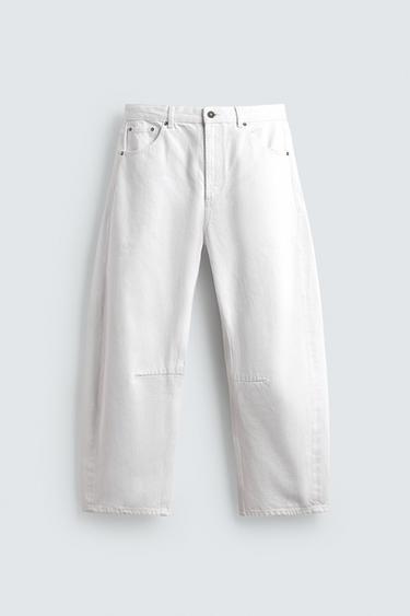 מכנסי Barrel Fit - לבן של Zara
