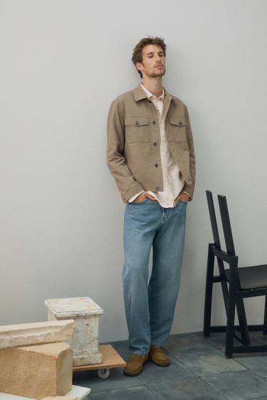 Veste trucker à double poche - Marron clair de Zara
