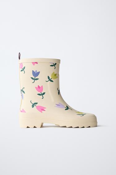 Zara TULIP RAIN BOOTS - Off White