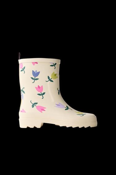 Zara TULIP RAIN BOOTS - Off White