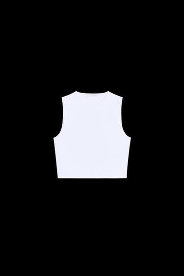 COTTON CROP TOP - White by Zara - Image 0