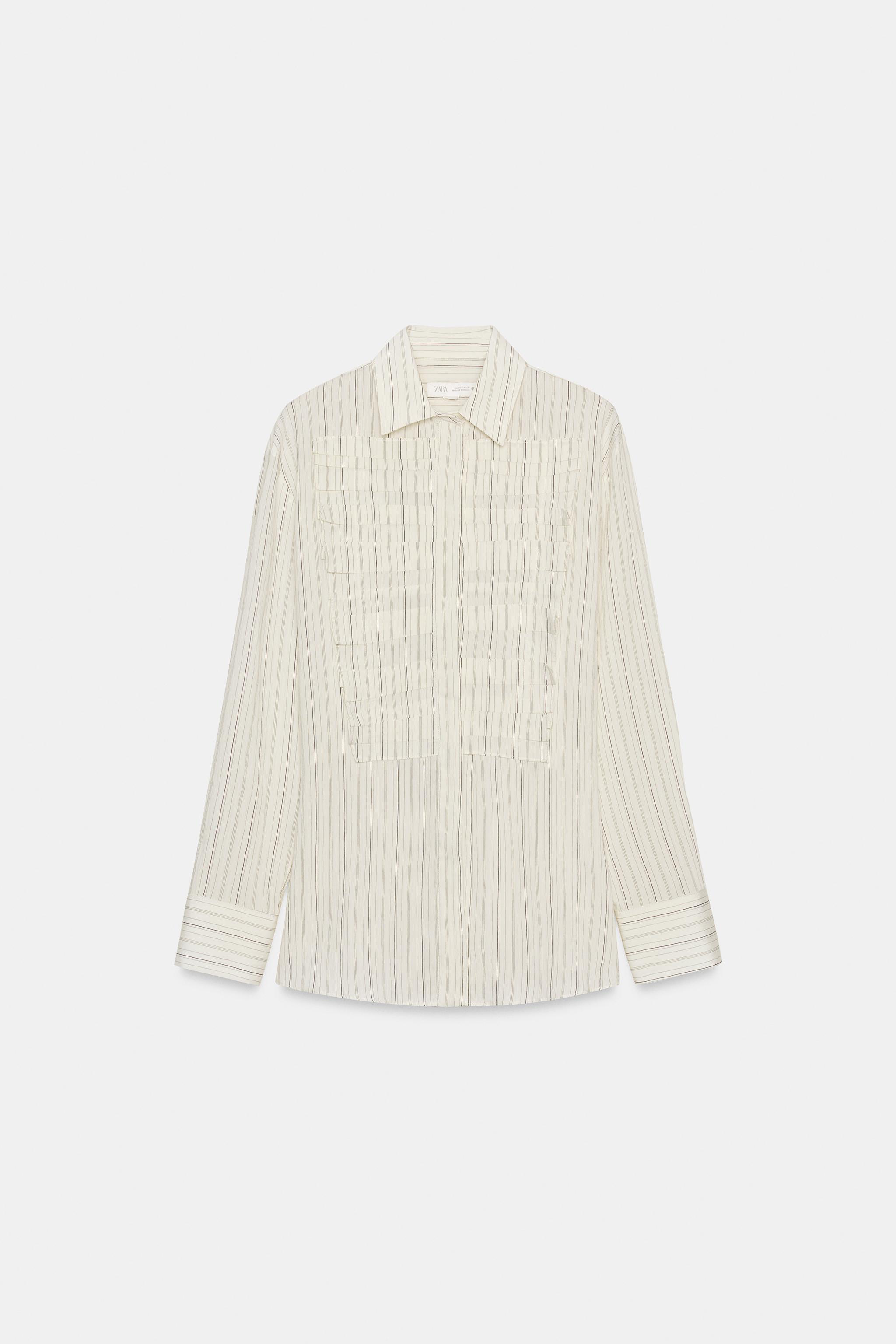 PLEATED STRIPED SHIRT ZW COLLECTION LIMITED EDITION
