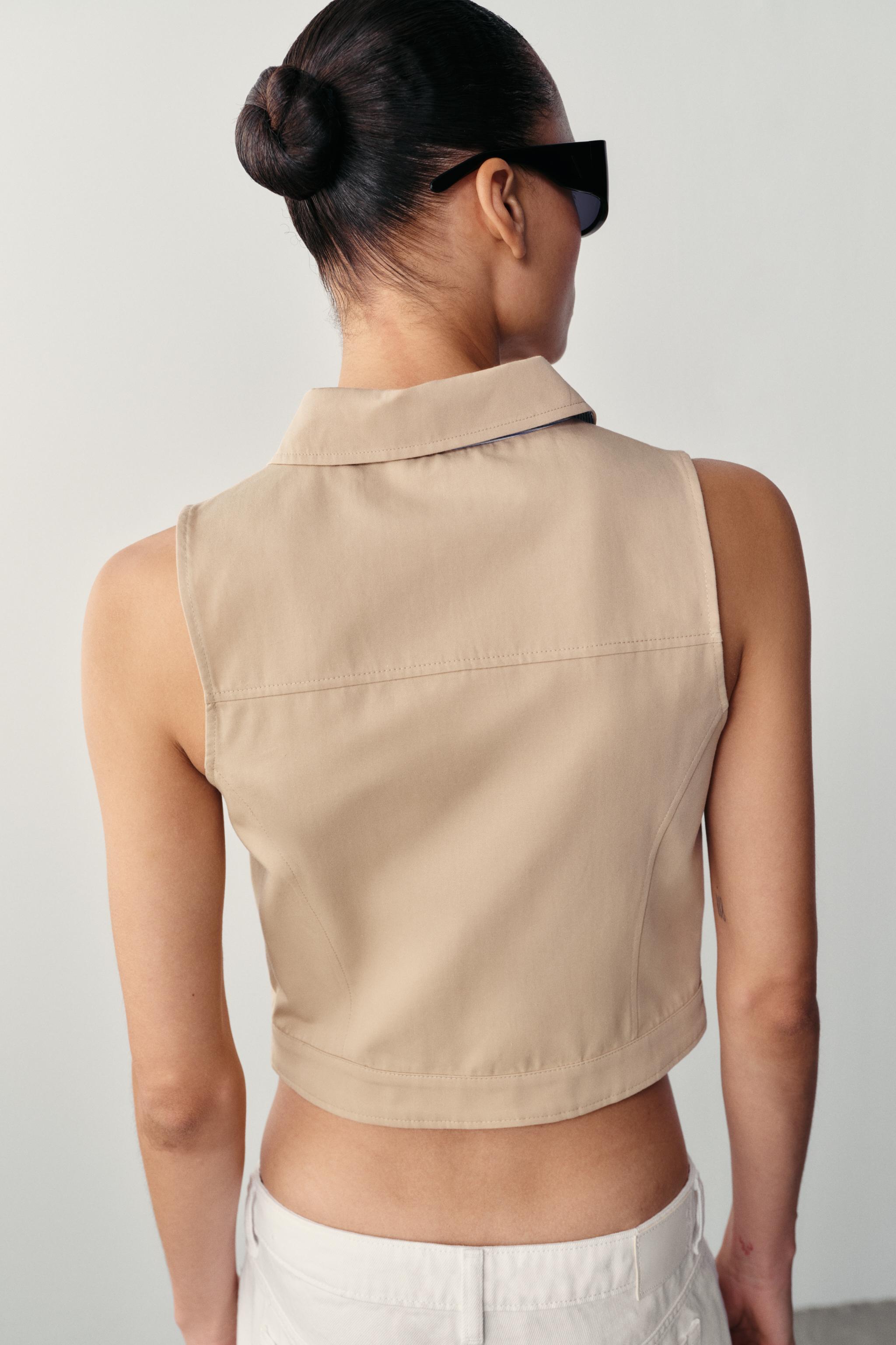 Женские рубашки Zara CONTRAST TRIM SHIRT TOP — фото 5