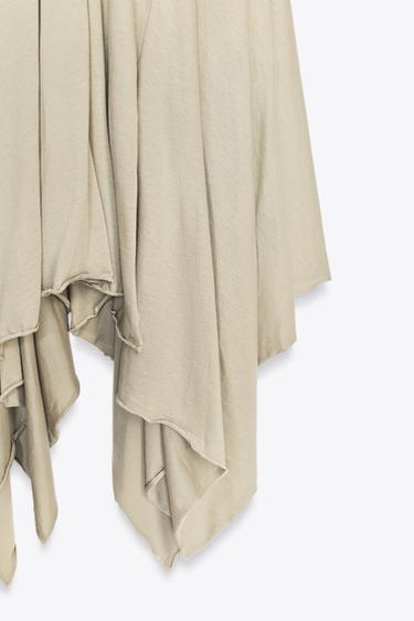 ASYMMETRIC MIDI SKIRT - Light khaki by Zara - Image 6