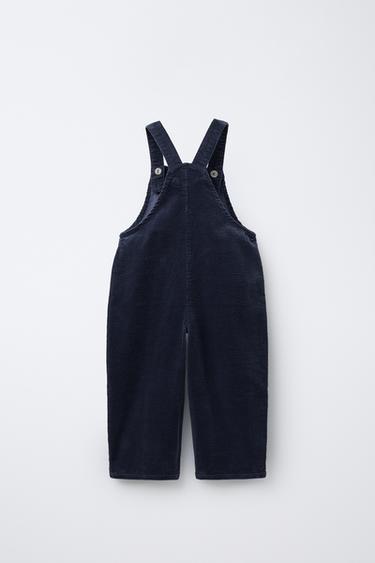 SALOPETTE LONGUE EN VELOURS CÔTELÉ - Bleu moyen de Zara - Image 1
