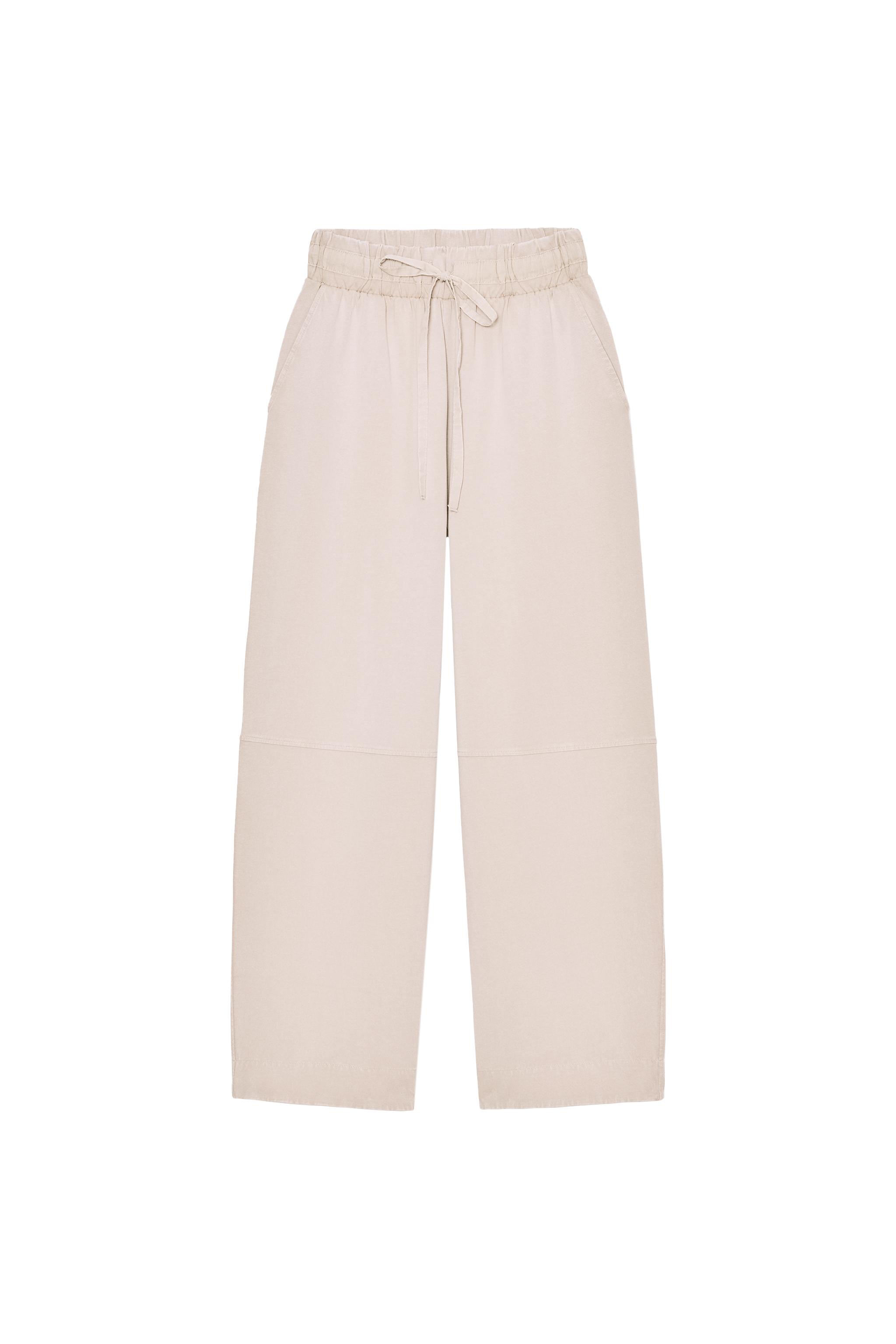 HEAVY COTTON WIDE-LEG TROUSERS - Light mink | ZARA Singapore