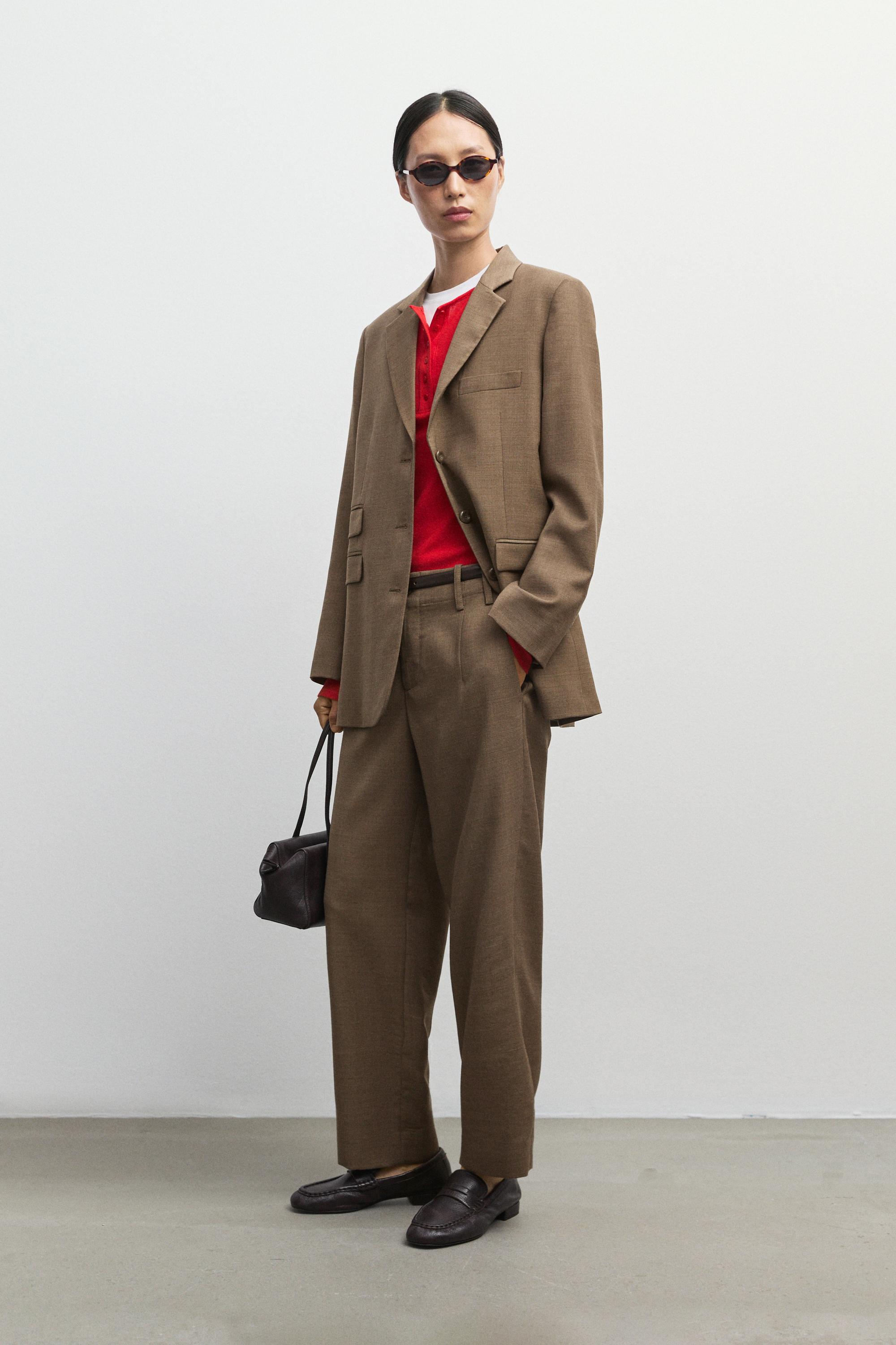 Pantalon de costume 100 % laine chinée