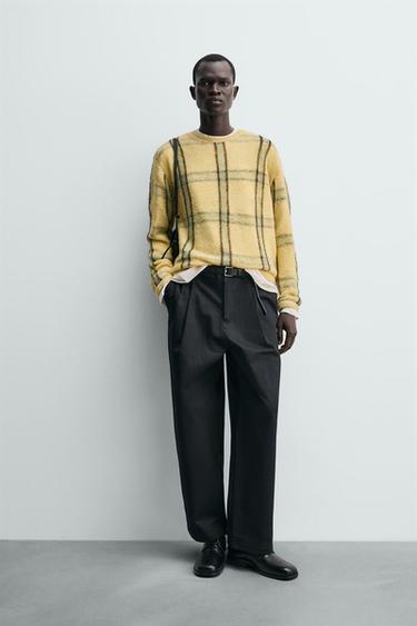 GESTREEPTE JACQUARD TRUI IN RELAXED FIT - Geel van Zara