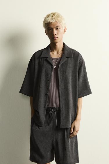 TEXTURED RELAXED FIT SHIRT - Anthracite Grey by Zara