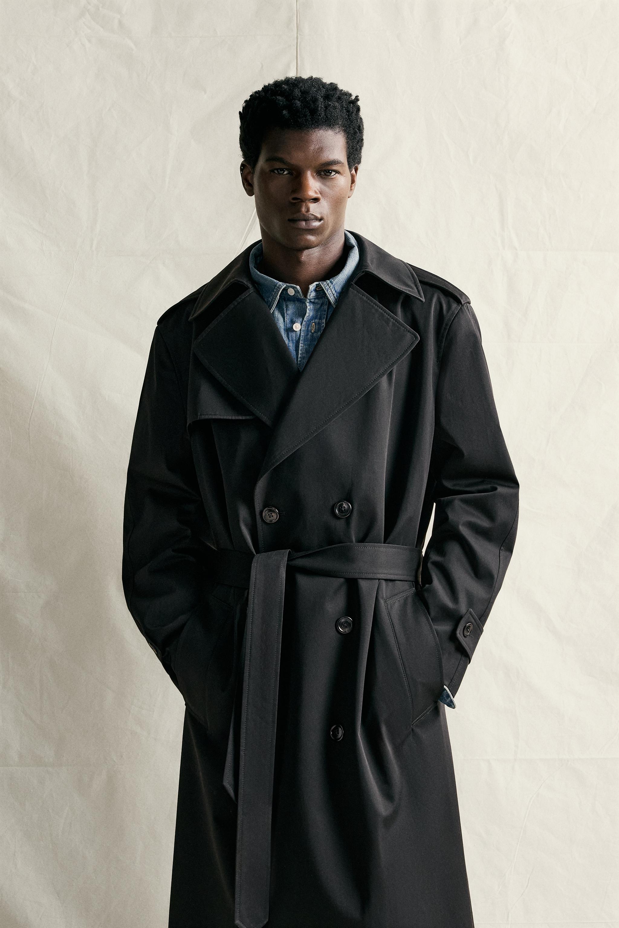 Мужские куртки Zara WATER-REPELLENT TRENCH COAT — фото 2