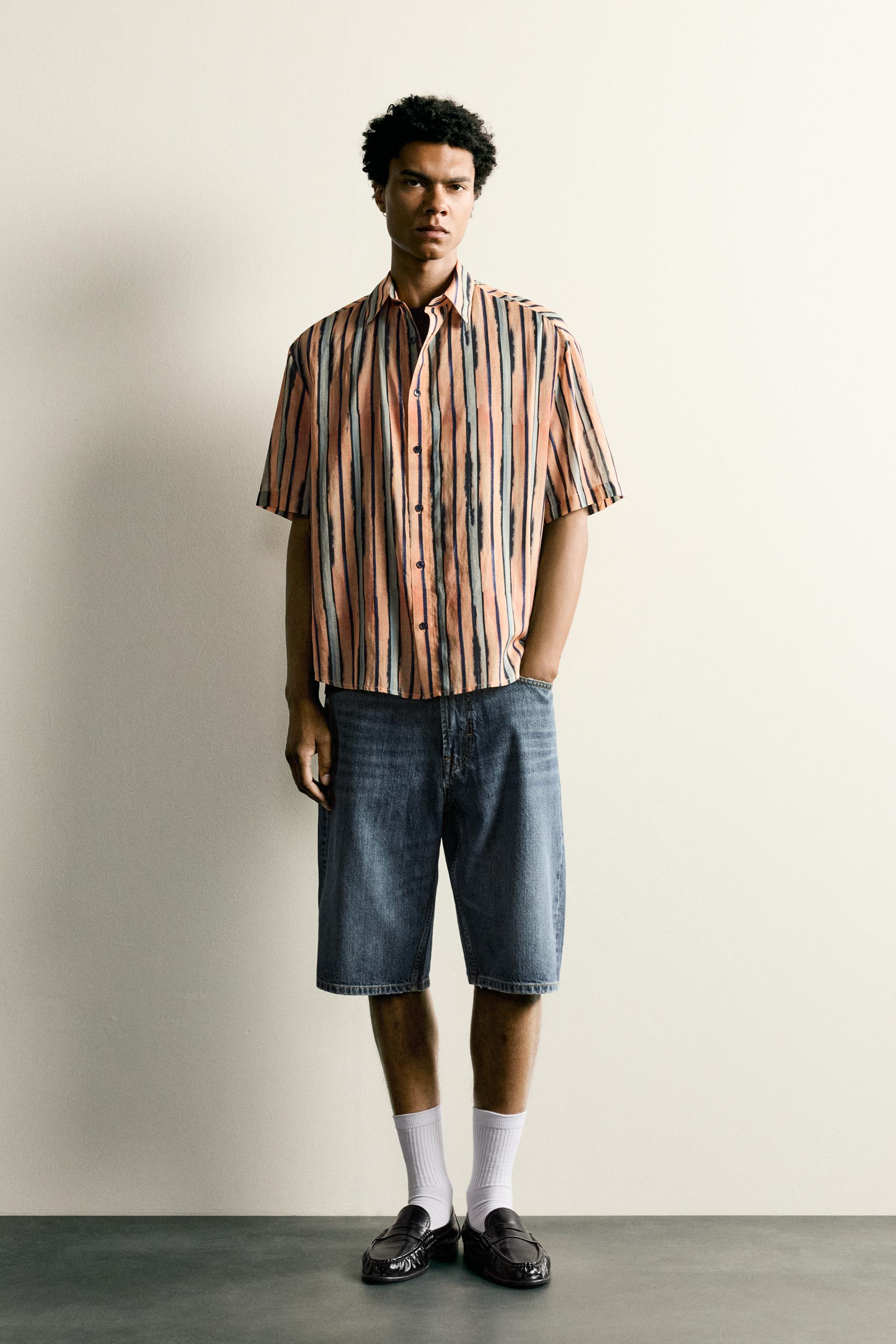CHEMISE À RAYURES COTON-VISCOSE