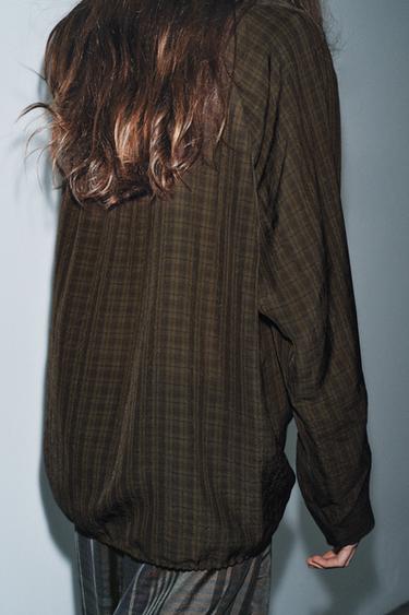 CHEMISE À CARREAUX ZW COLLECTION - Vert de Zara - Image 2