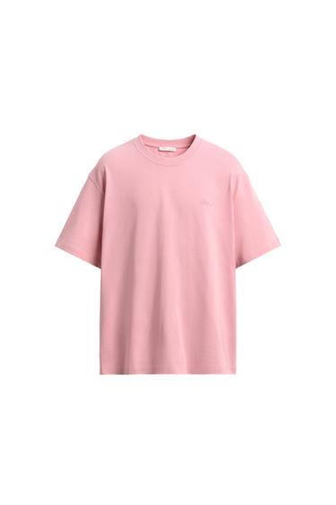 Zara EMBROIDERED TEXT T-SHIRT - Faded pink