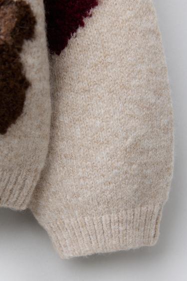 PULL EN MAILLE OURS ET CŒURS - Beige clair de Zara - Image 3