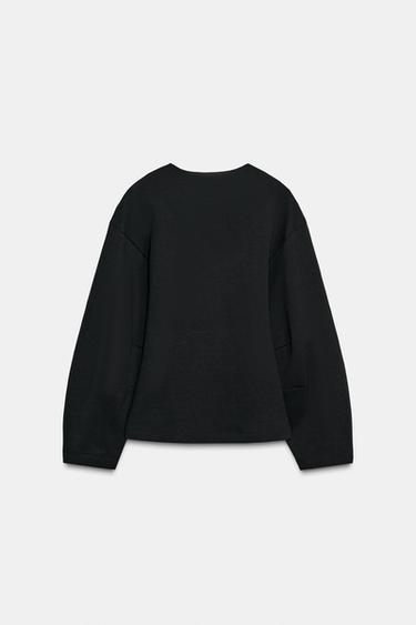 INTERLOCK JUMPER WITH DARTS - Black by Zara - Image 6