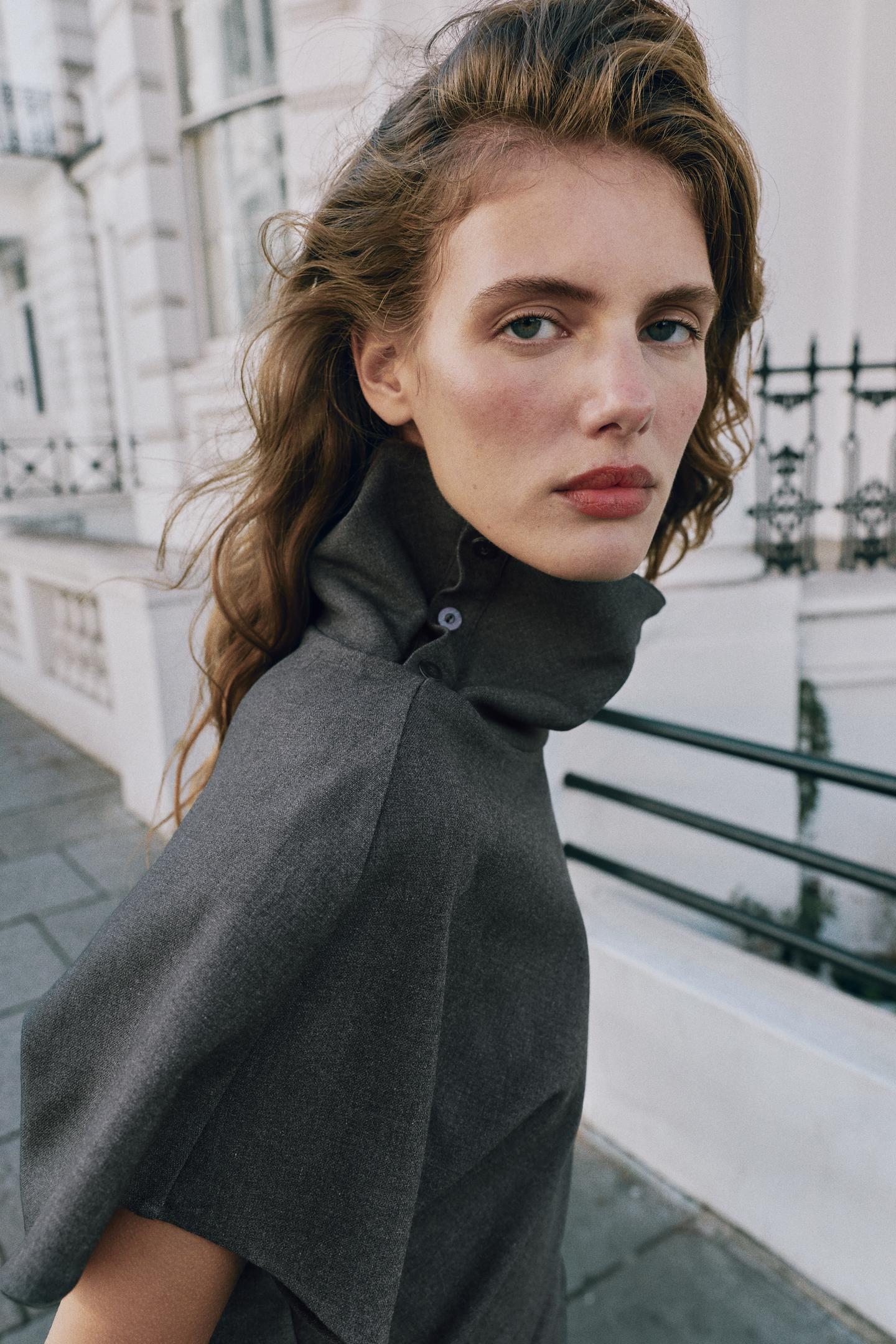 Женское платье Zara High-Neck Maxi, цвет: Серый — фото 5