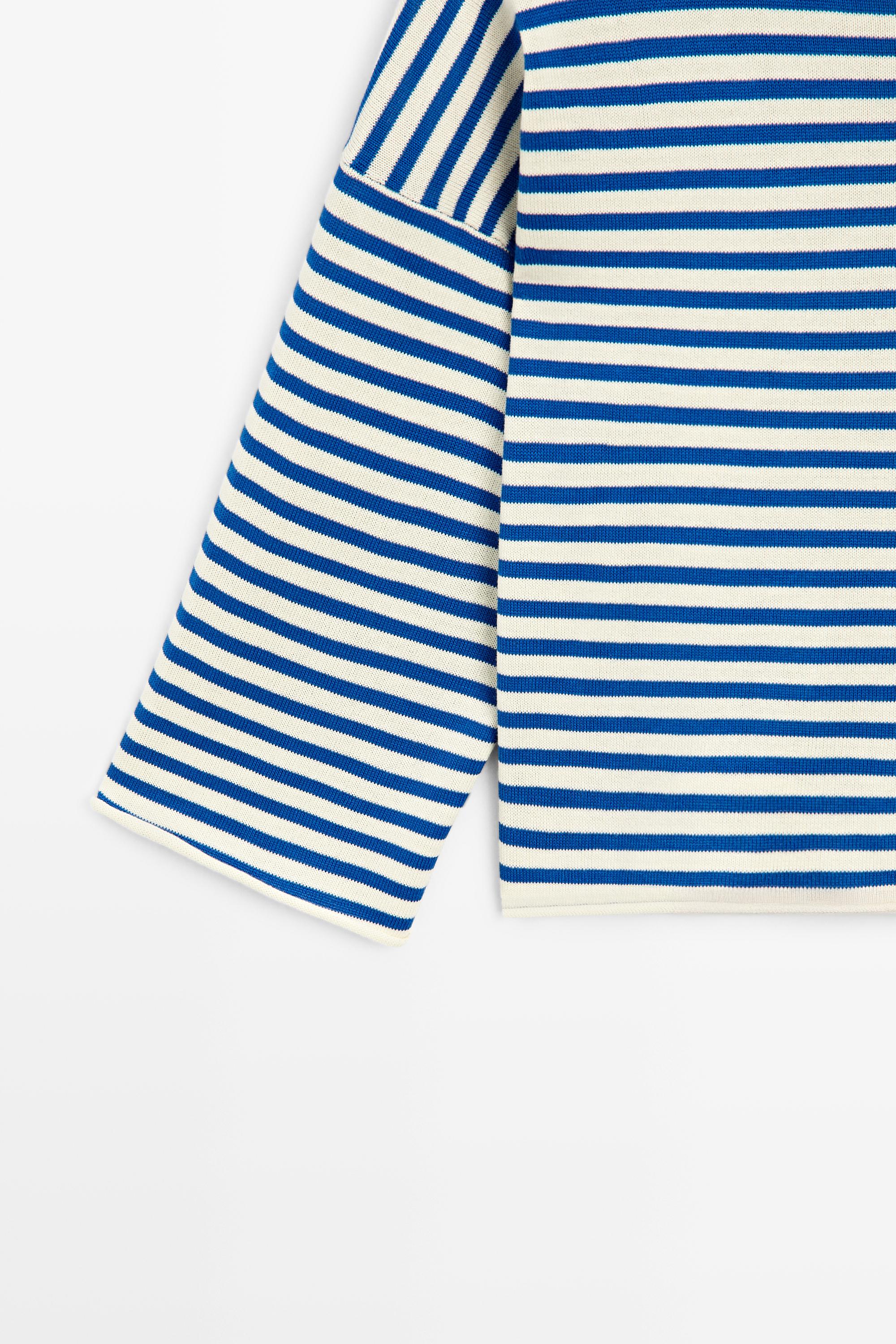 100% cotton striped knit sweater