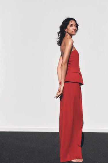 TROUSERS WITH DOUBLE PLEAT - Red by Zara - Image 2