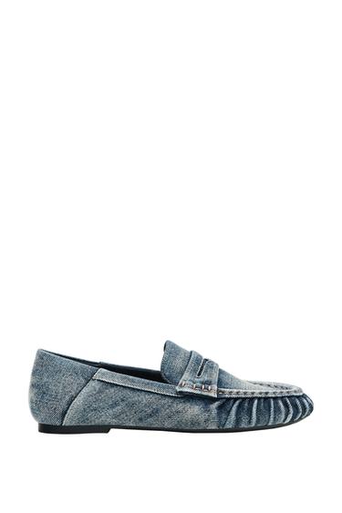 Zara DENIM EFFECT LOAFERS - Blue