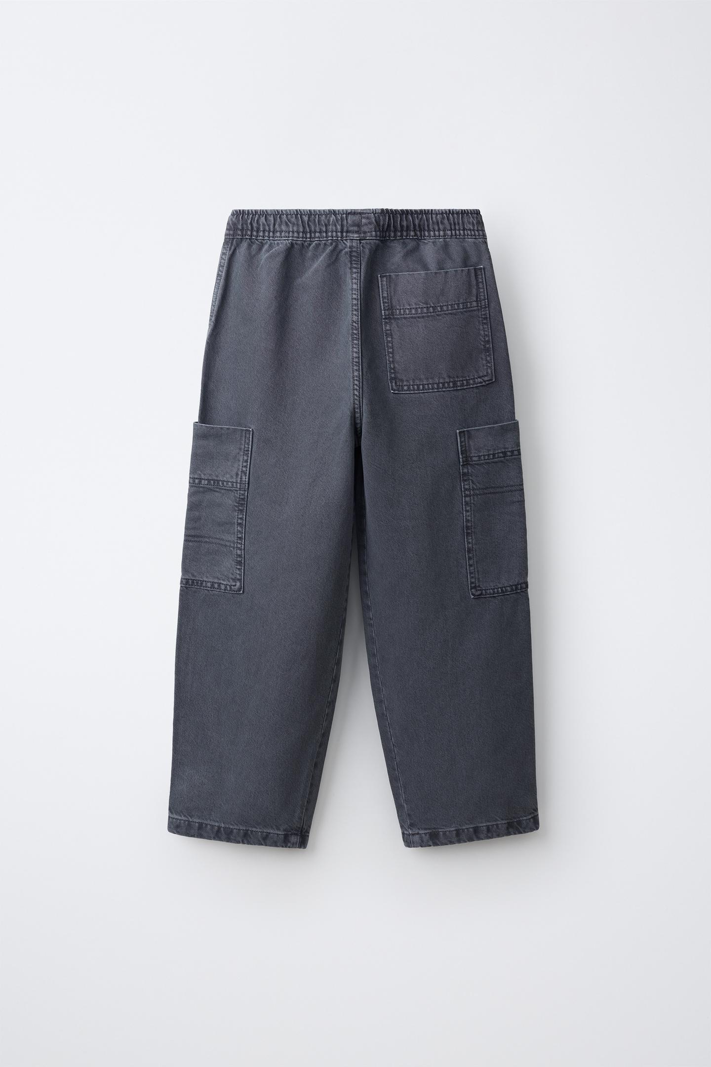 Детские брюки Zara Flowy Cargo, цвет: Синий — фото 2