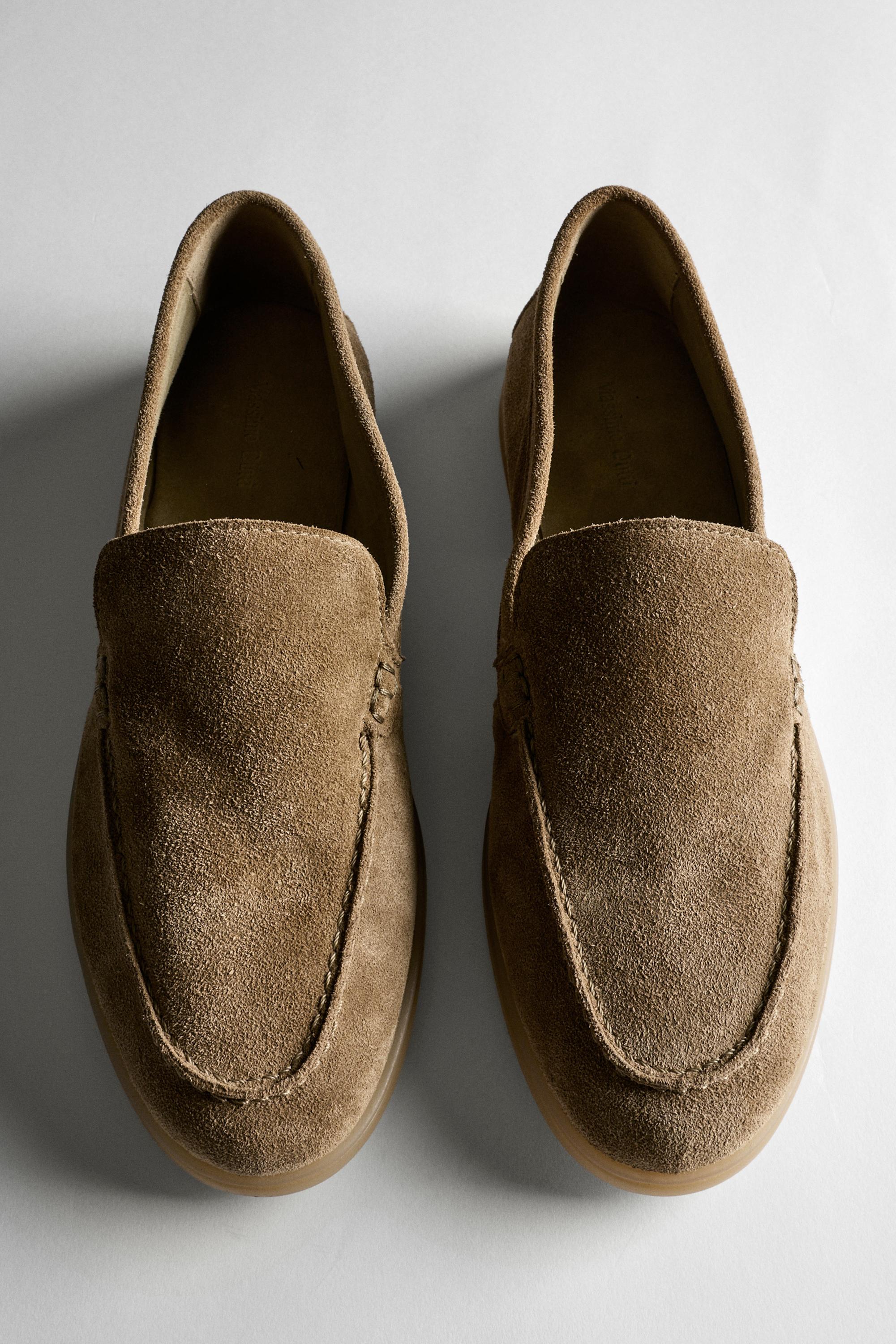 Split leather loafers