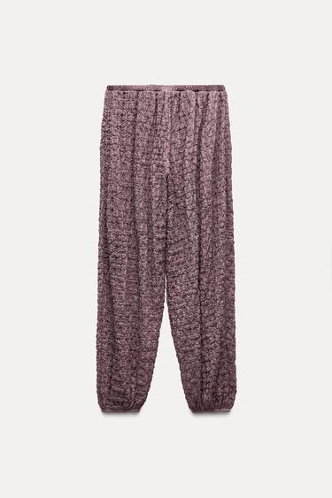 PANTALON TEXTURÉ - Violet de Zara