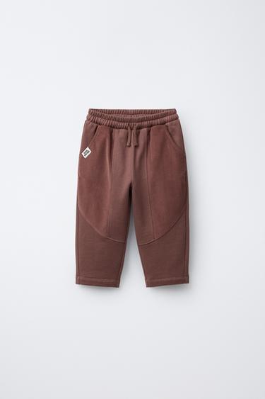 PLUSH TROUSERS WITH CORDUROY DETAIL - Light maroon by Zara