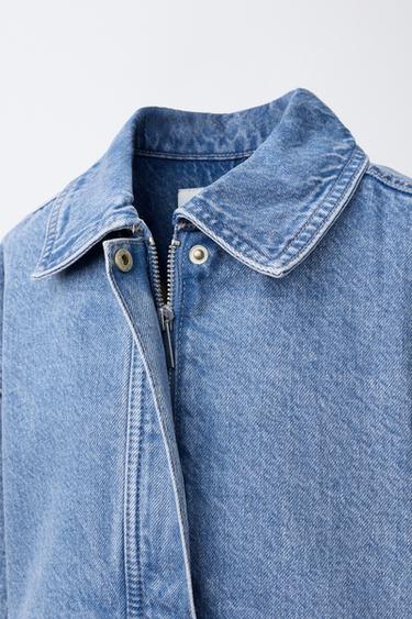 DENIM BOMBER JACKET - Blue by Zara - Image 4