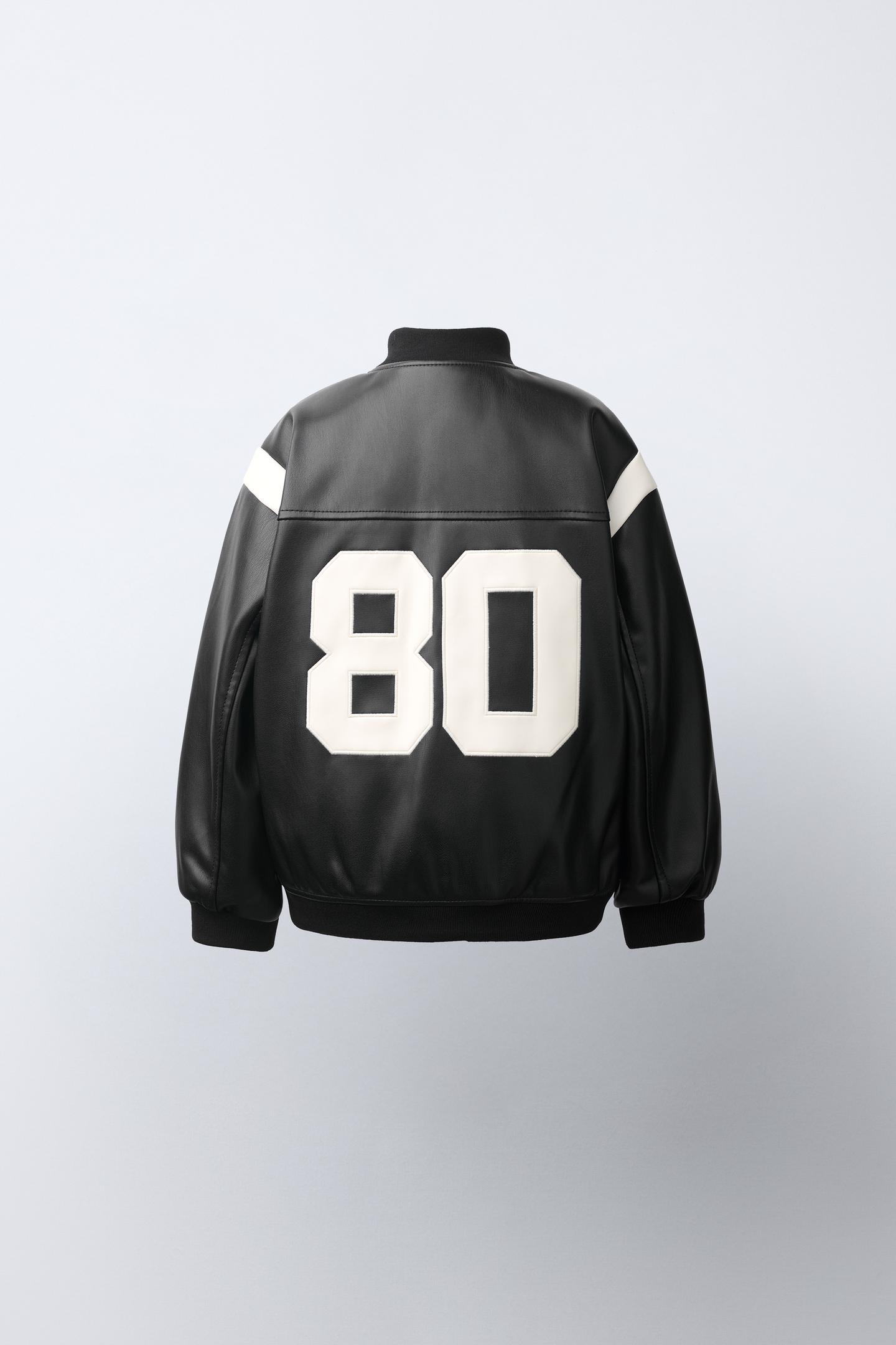 Детская куртка Zara Faux Leather Bomber, цвет: Чёрный — фото 4