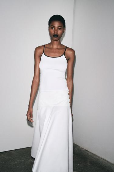 T-SHIRT WITH CONTRAST TRIM - White by Zara - Image 0
