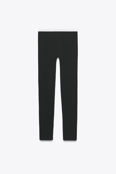 Zara DOUBLE LEGGINGS - Black / White
