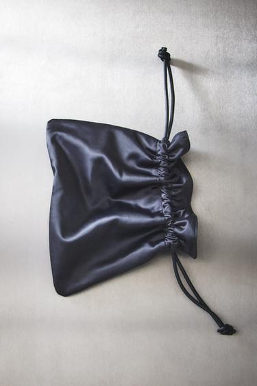 MEDIUM SATEEN BAG - Navy Blue by Zara - Image 6