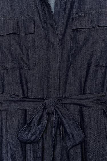 ROBE EN JEAN CEINTURÉE ZW COLLECTION - Bleu de Zara - Image 6