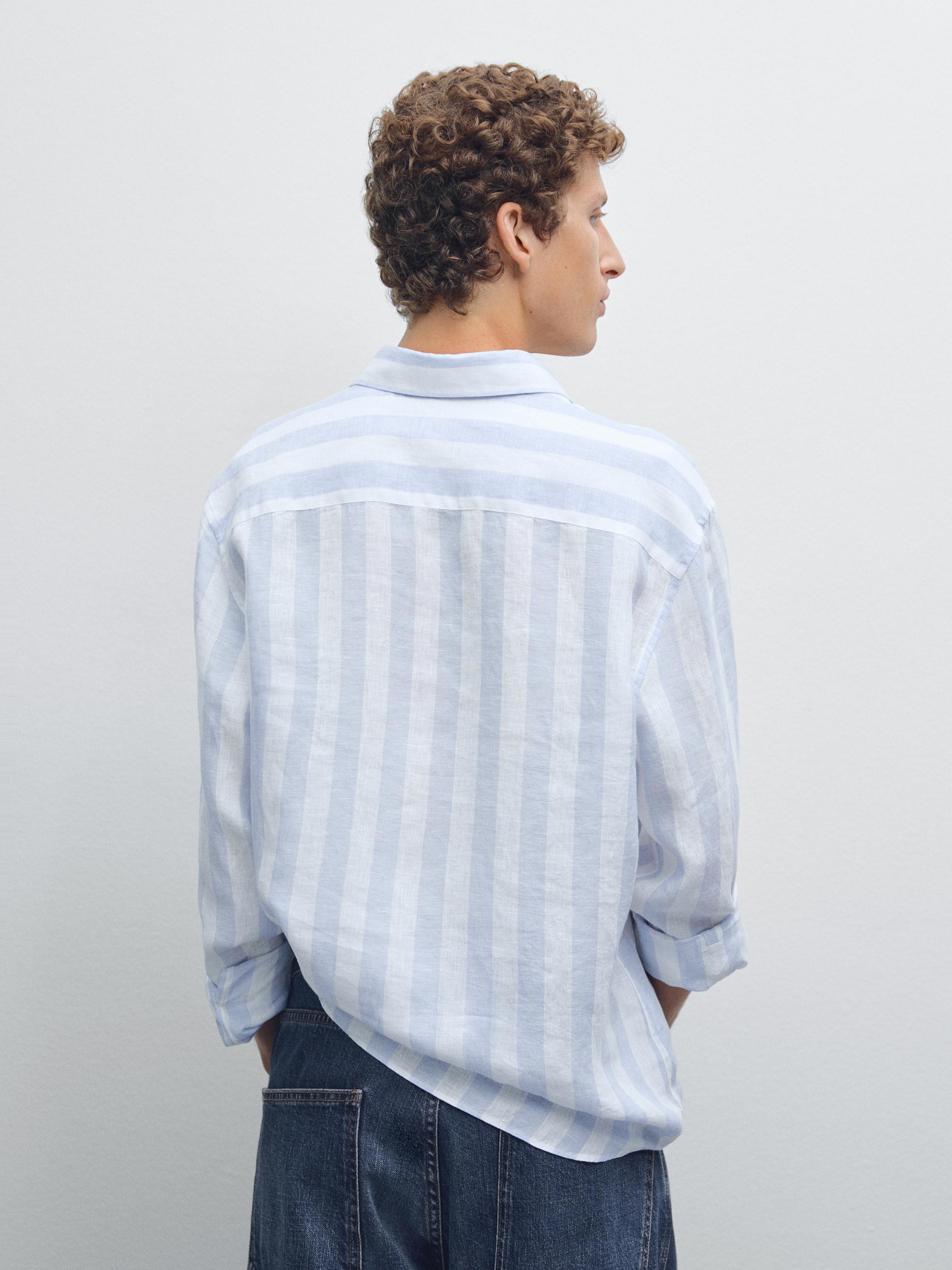 Chemise regular à rayures larges