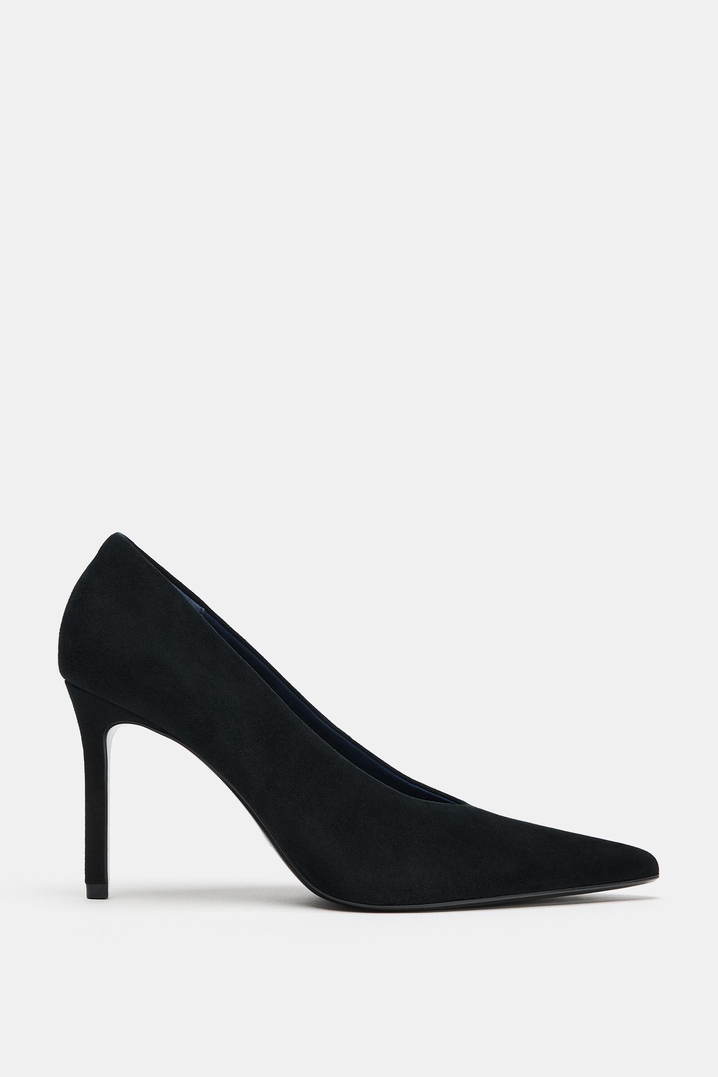Женские туфли Zara Leather High-Heel, цвет: Чёрный — фото 3