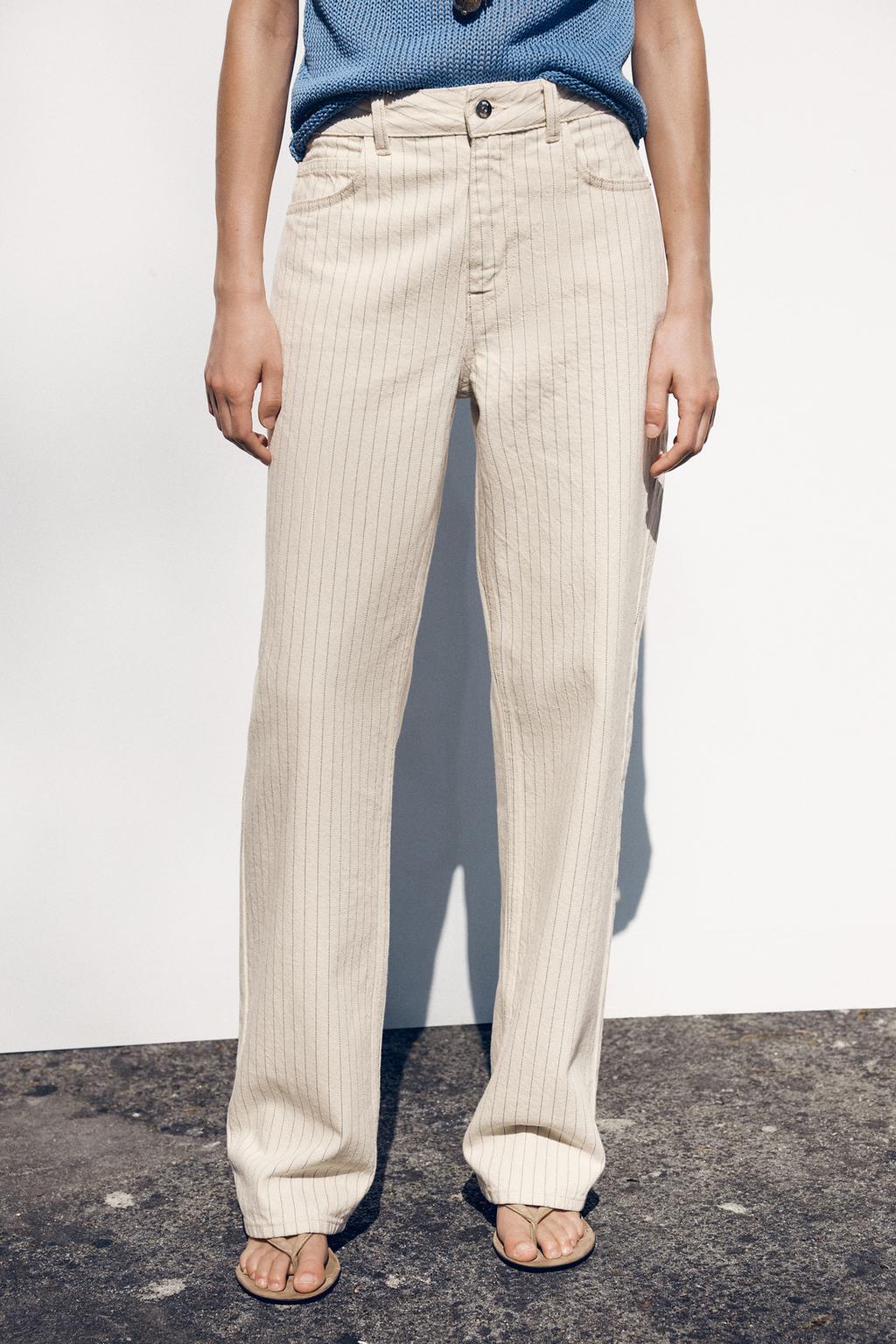 Z1975 STRIPED HIGH-WAIST STRAIGHT FULL-LENGTH JEANS