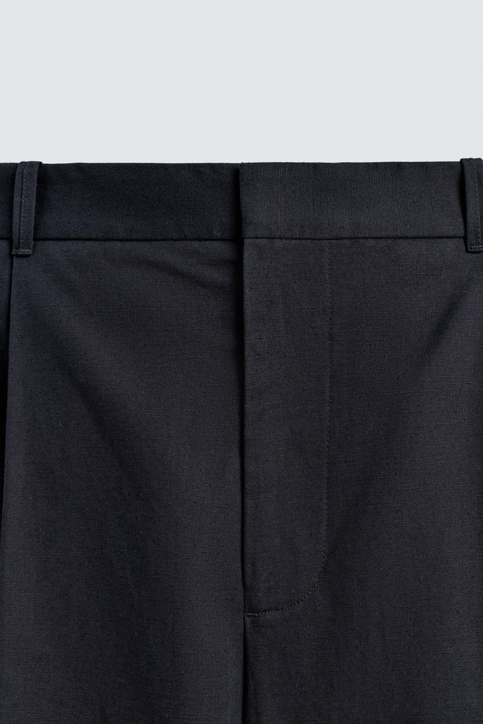 PANTALON STRUCTURÉ EN COTON ET LIN