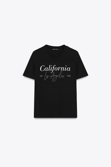 SLOGAN T-SHIRT - Black by Zara