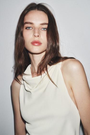 ZW COLLECTION COMBINED HALTER DRESS - Black by Zara - Image 1