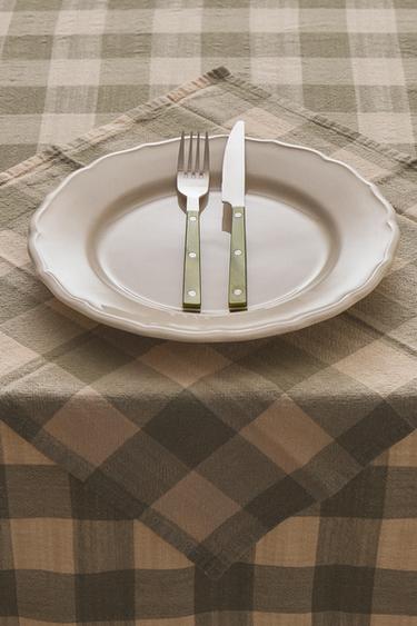 YARN-DYED CHECK TABLECLOTH - Bluish by Zara
