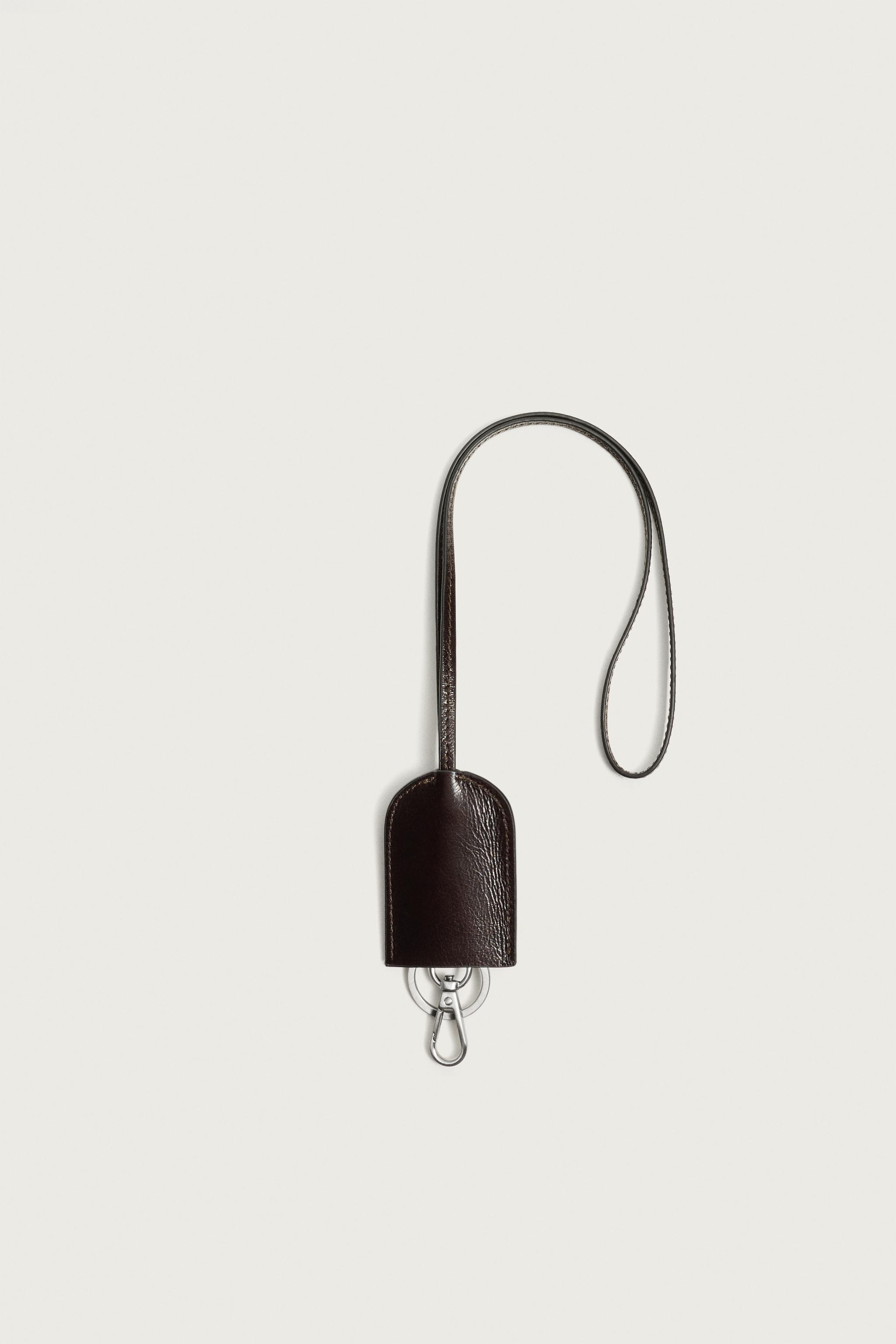 LEATHER PENDANT KEYCHAIN - Brown | ZARA United States