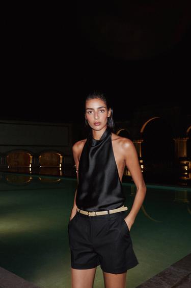 DARTED BERMUDA SHORTS WITH BELT - Black by Zara