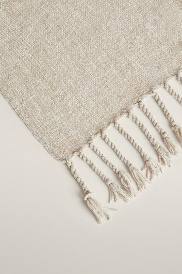 Zara CHUNKY CHENILLE BLANKET - taupe brown