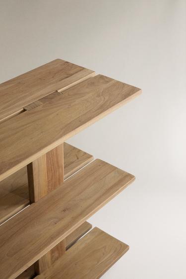 ELM WOOD SHELVING UNIT WITH THREE SHELVES - Light beige by Zara - Image 2