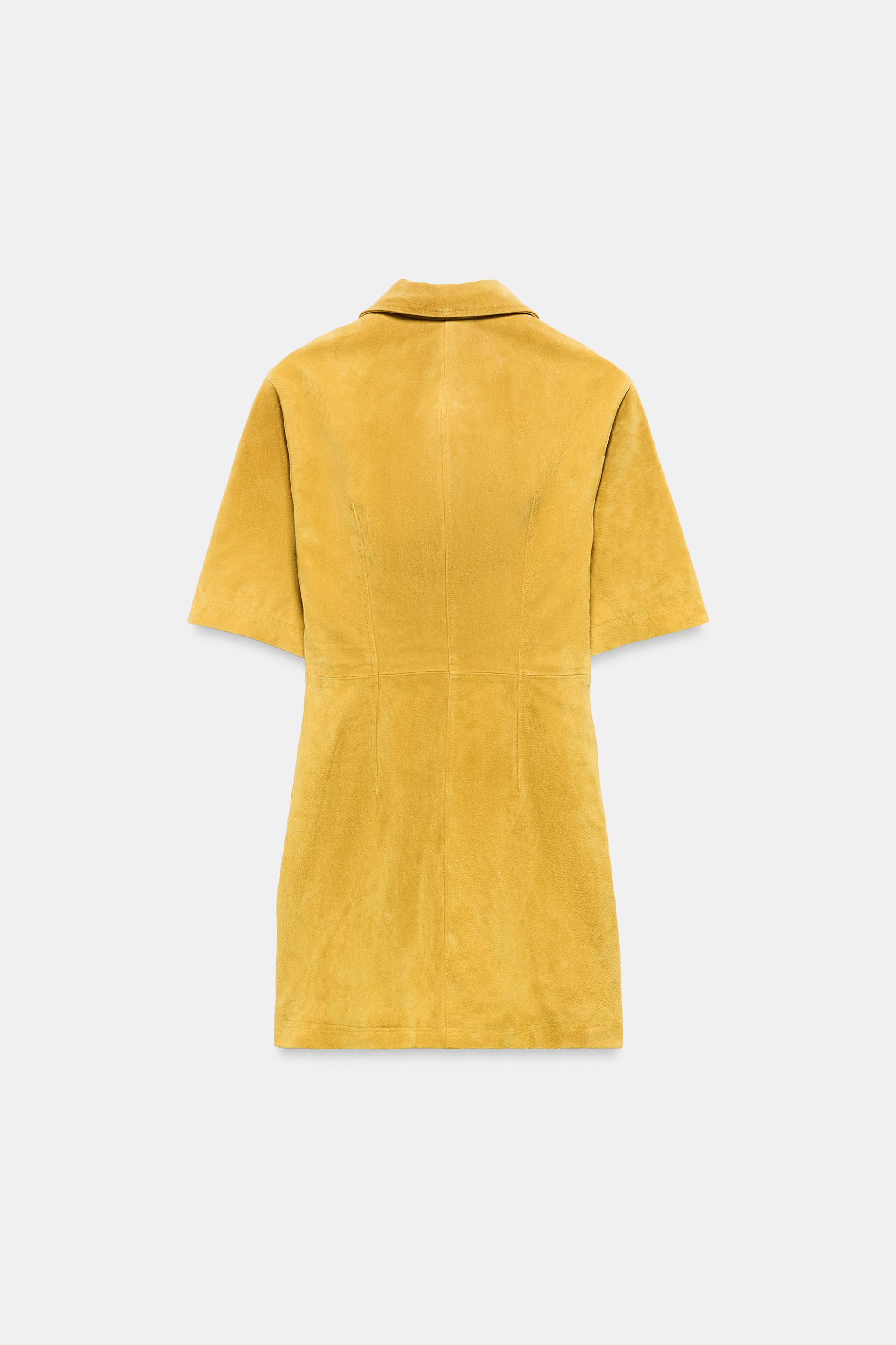 ROBE COURTE 100 % CUIR À FERMETURE ÉCLAIR