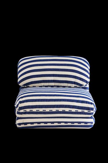 STRIPED INDIVIDUAL FOLDING ARMCHAIR - Ecru / Blue by Zara - Image 0