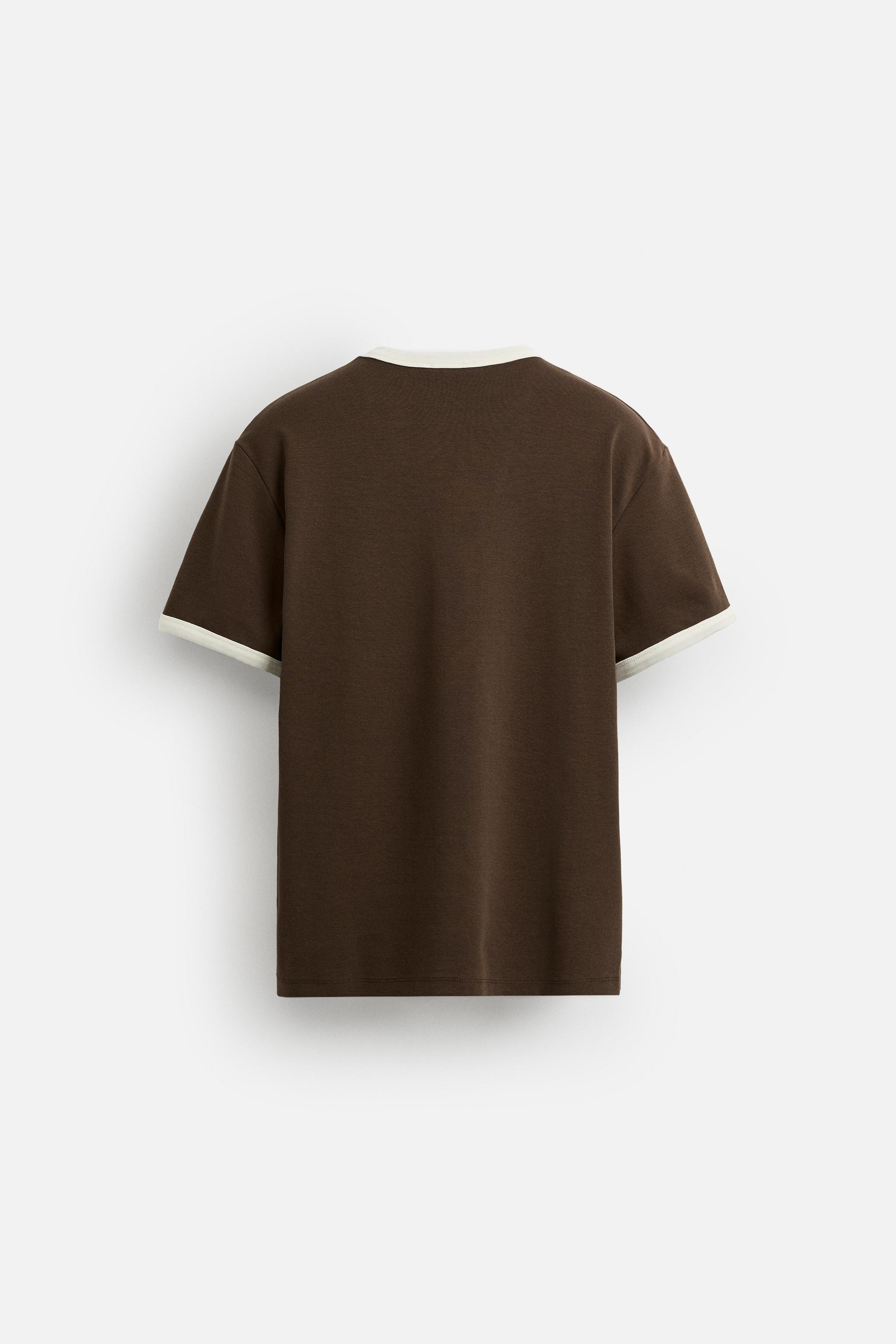BASIC CONTRAST RIBBED T-SHIRT